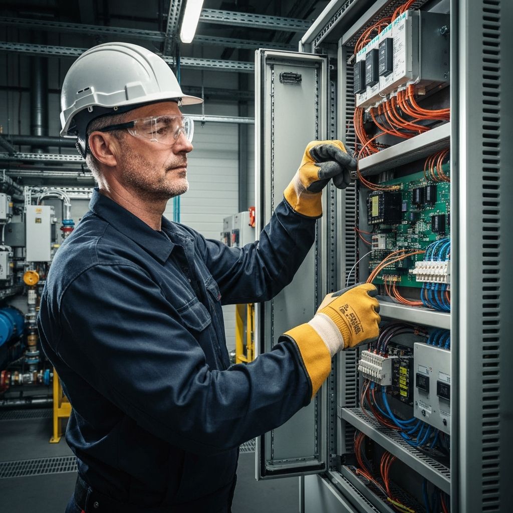 Elektromonteur aan het werk